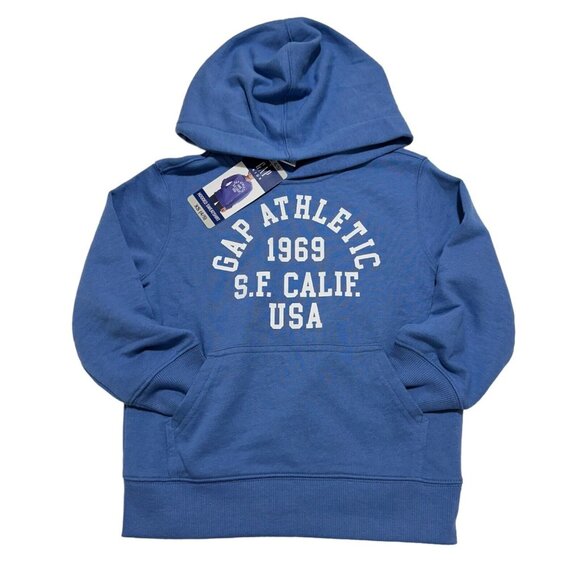 Gap Unisex Kids Size XS (4/5) Blue San Francisco‎ Logo Hooded Sweatshirt NWT - Picture 2 of 8